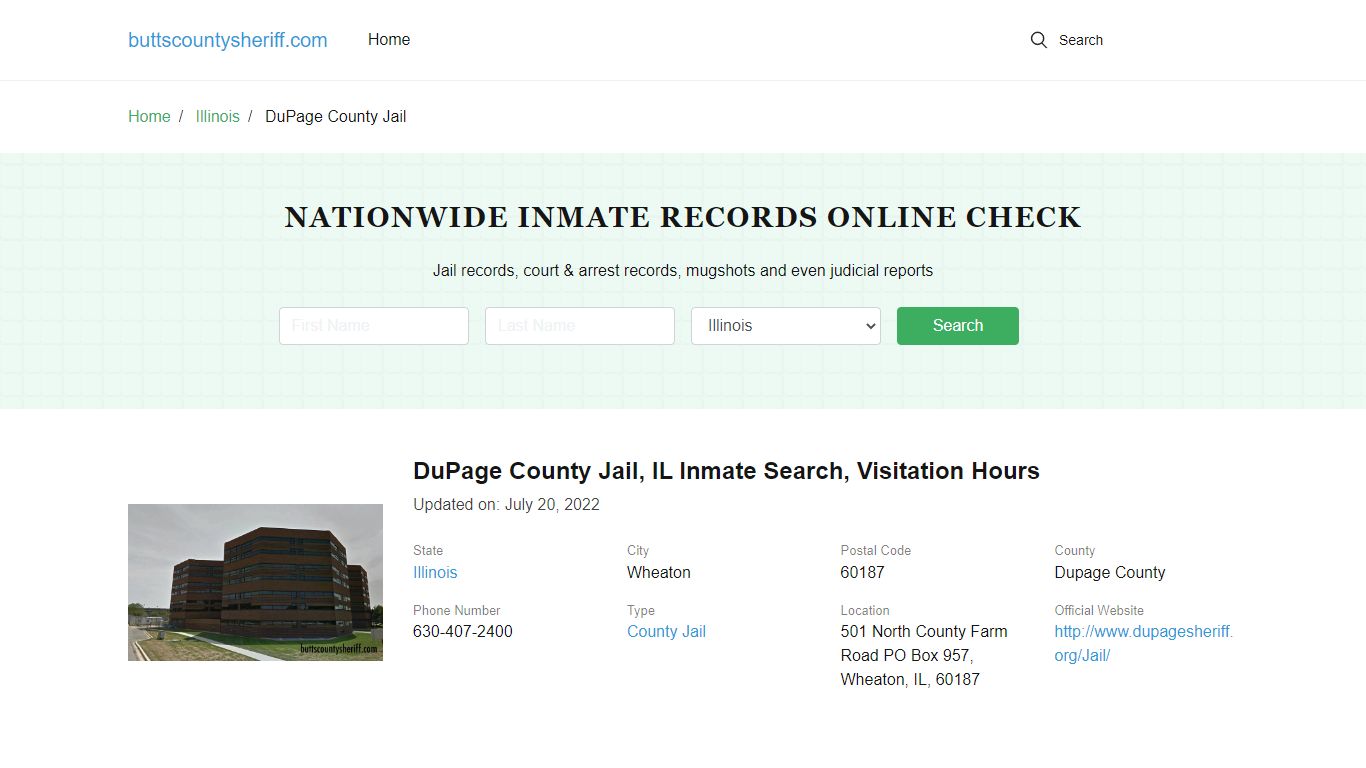 DuPage County Jail, IL Inmate Search, Visitation Hours