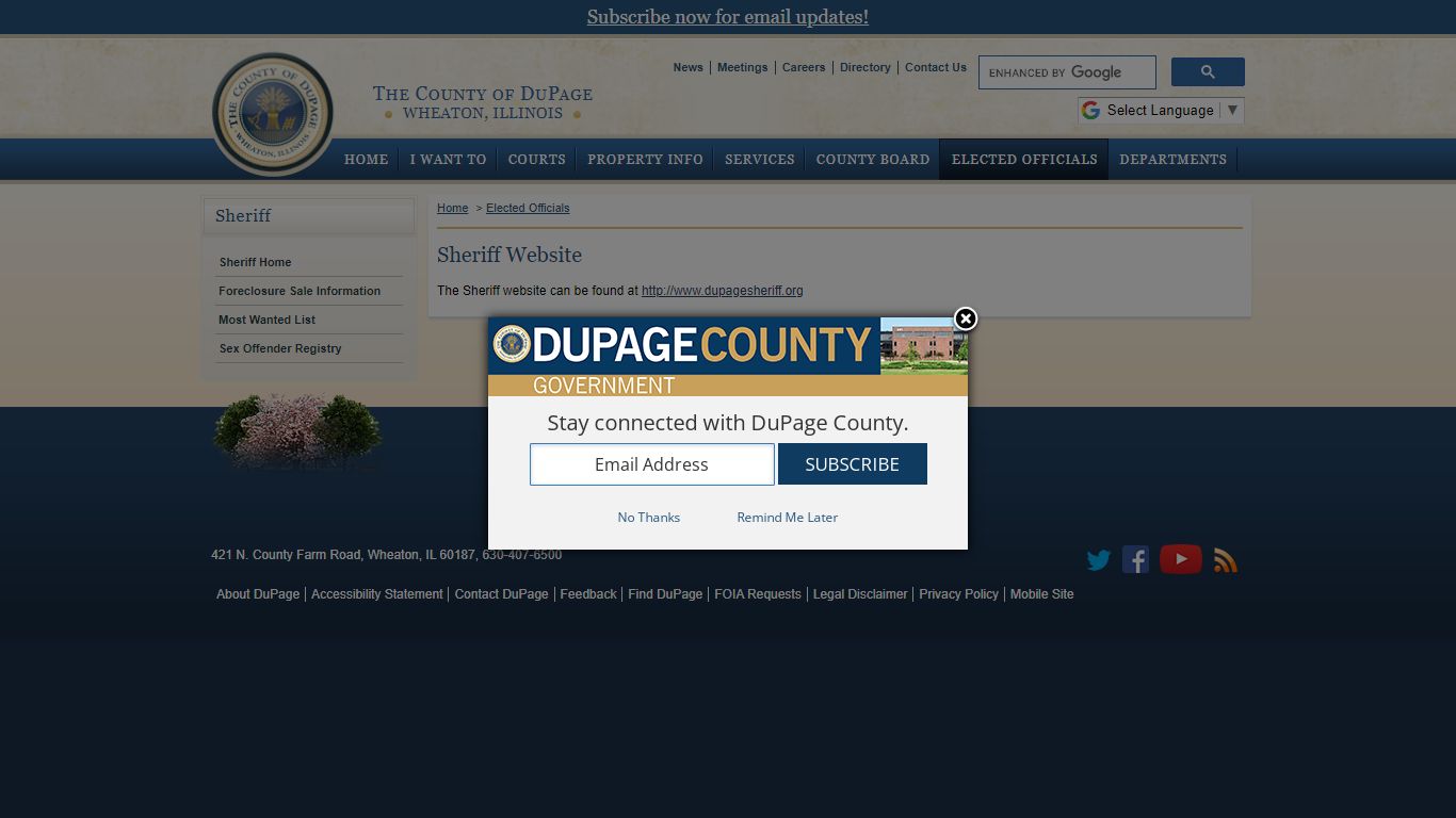 DuPage County IL - Sheriff Redirect to dupagesheriff.org